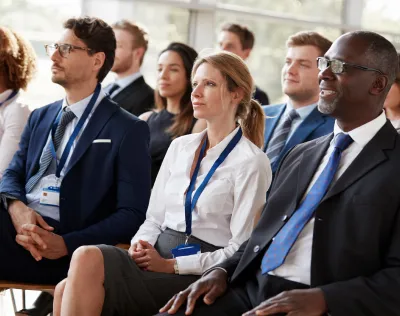 Researchers attending a scientific conference
